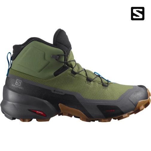 Pánské Turistické Boty Salomon Cross Hike Mid GTX Olivy Zelené | CZ 28XOJFG